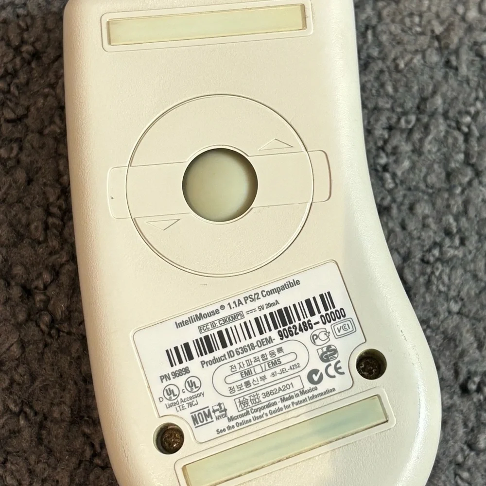 Microsoft IntelliMouse 1.1A PS/2 Computer Mouse 63618-OEM